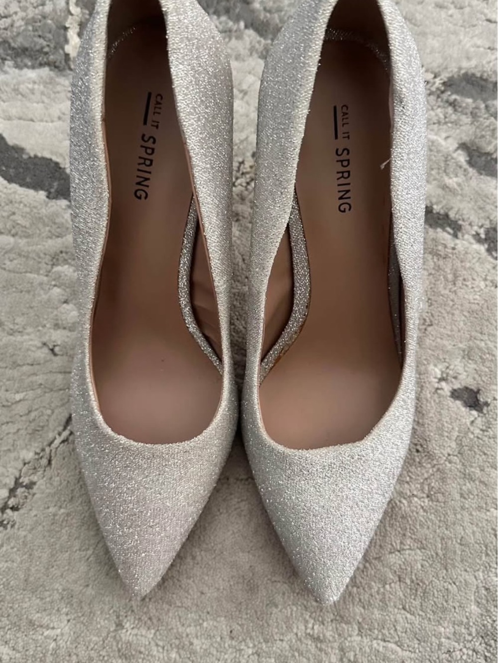 Call It Spring Sparkling Silver Pointed Toe Pumps